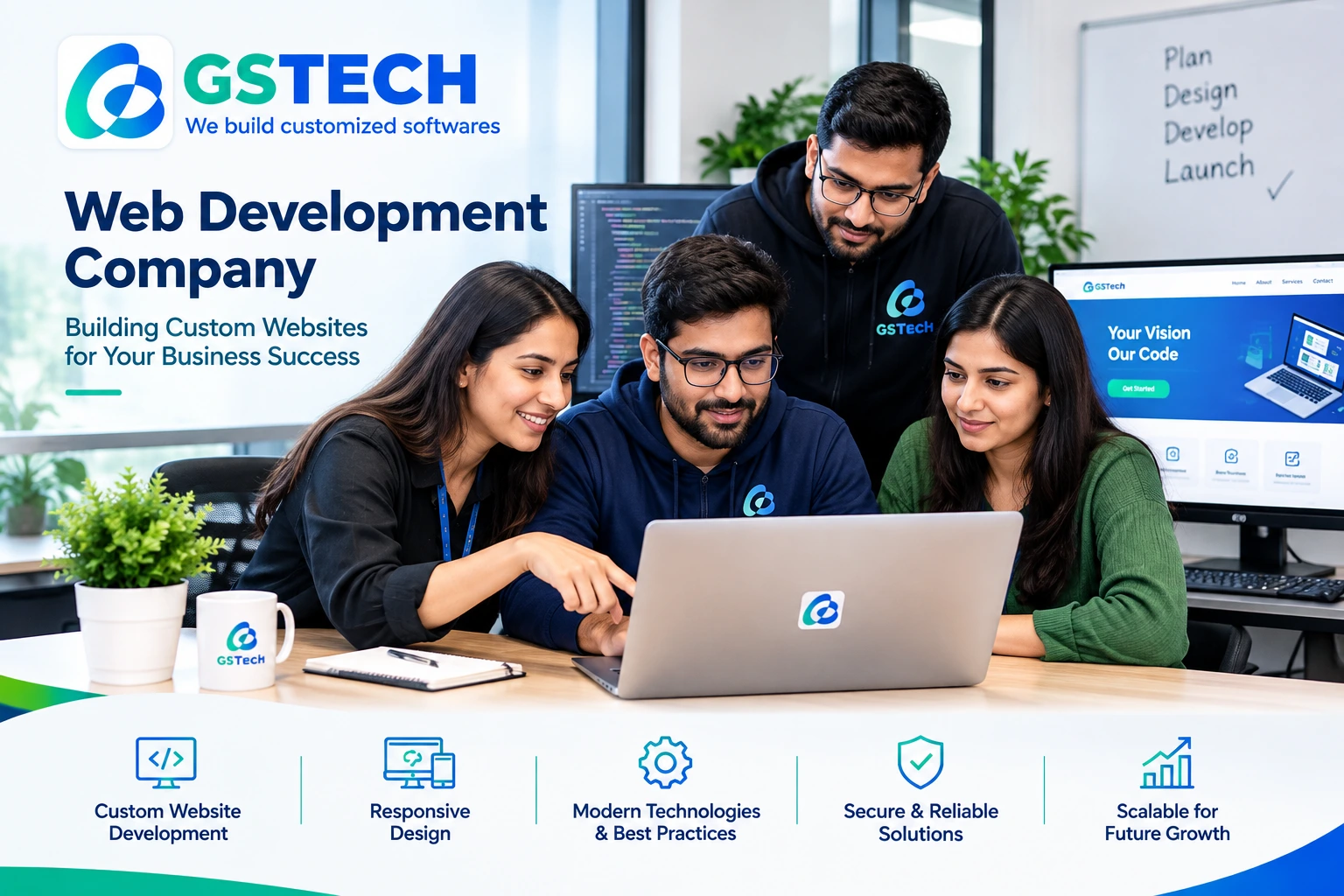 GSTech web development company team building custom websites